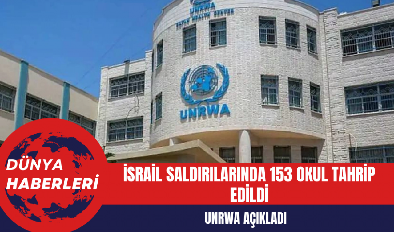 UNRWA: İsrail Saldırılarında 153 Okul Tahrip Edildi