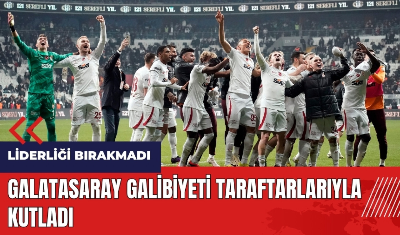 Galatasaray galibiyeti taraftarlarıyla kutladı