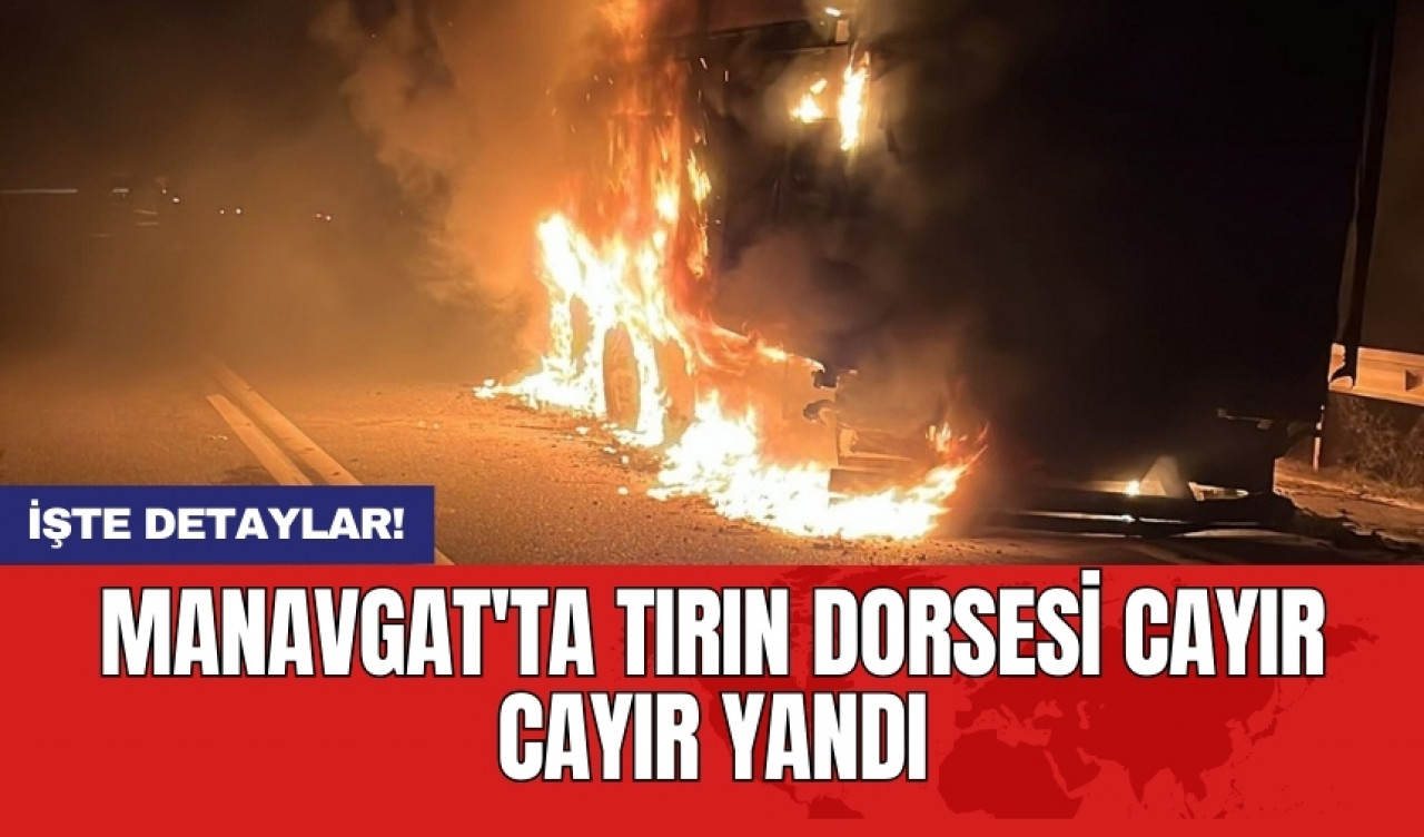 Manavgat'ta tırın dorsesi cayır cayır yandı