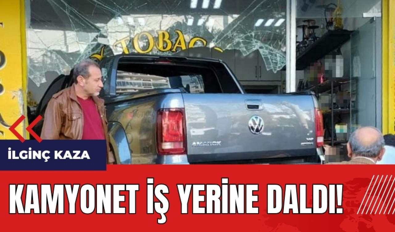 Mersin'de kamyonet iş yerine daldı