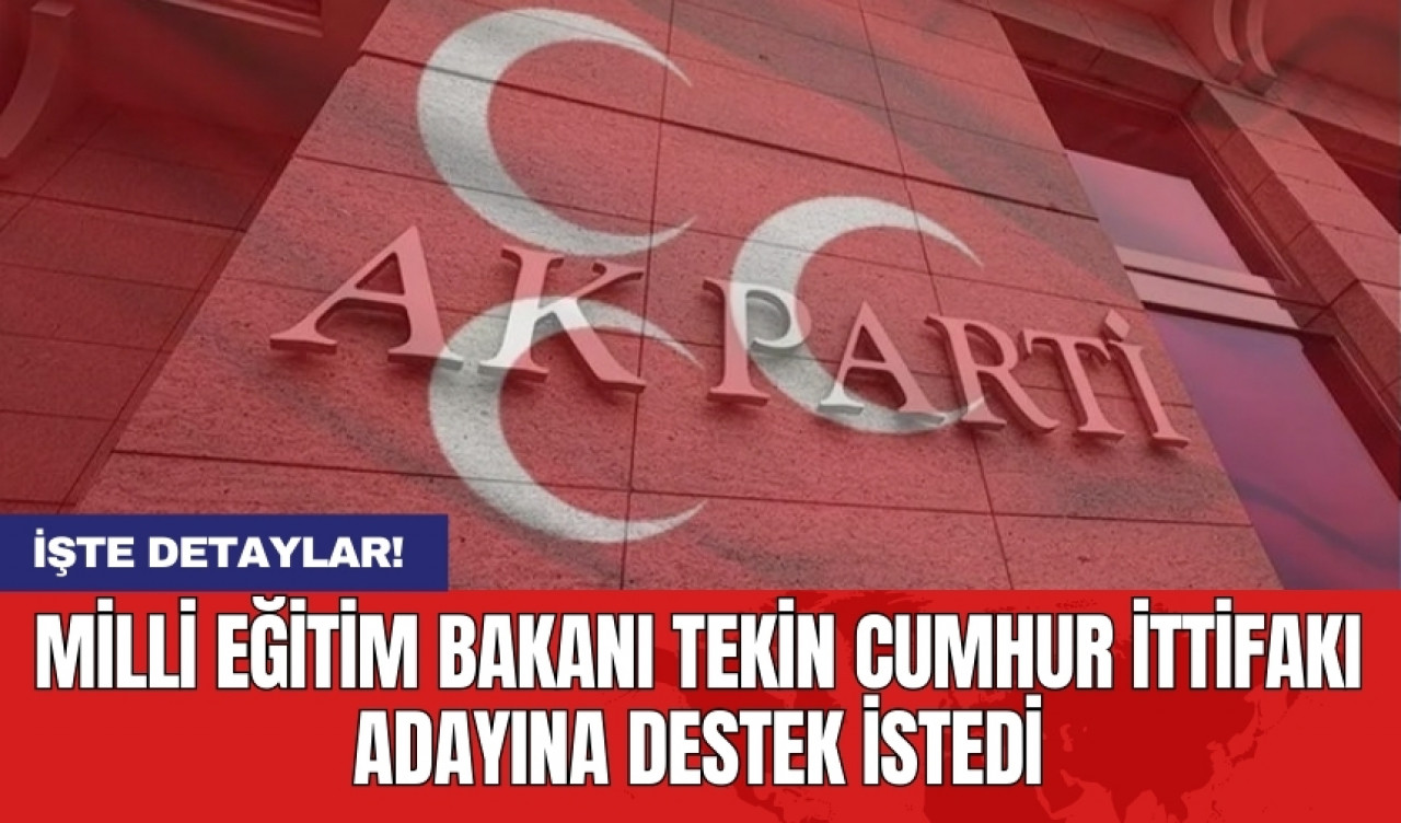 Milli Eğitim Bakanı Tekin Cumhur İttifakı adayına destek istedi