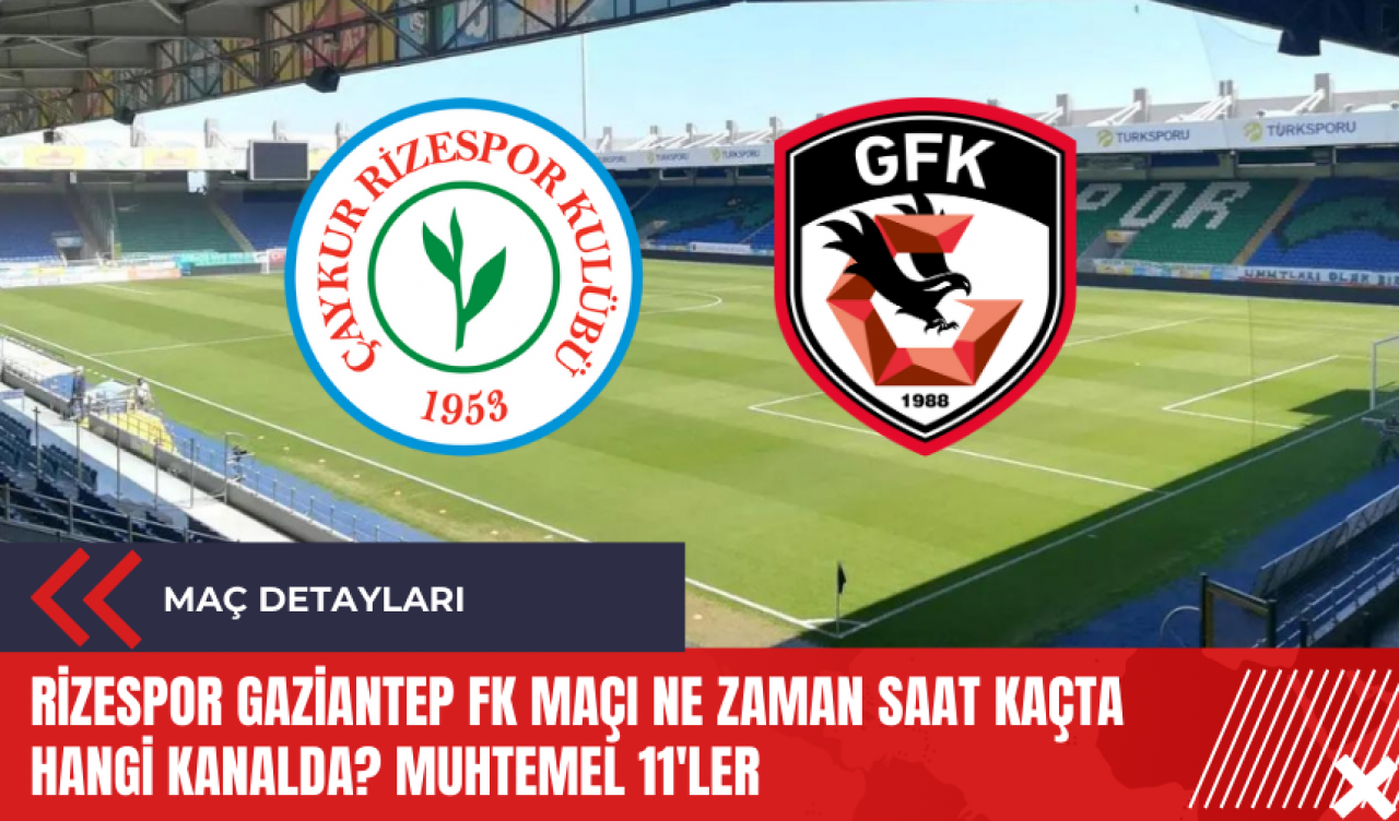 Rizespor Gaziantep FK maçı ne zaman saat kaçta hangi kanalda? Muhtemel 11'ler