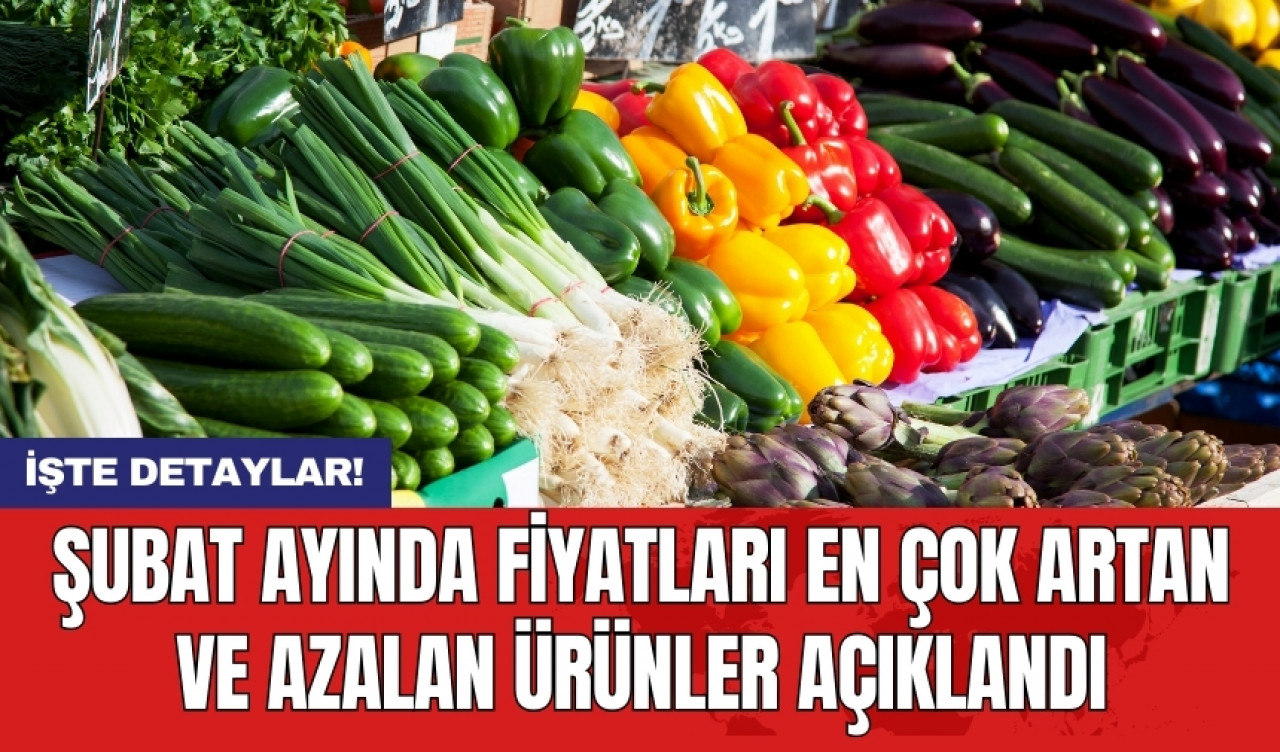 Şubat ayında fiyatları en çok artan ve azalan ürünler açıklandı