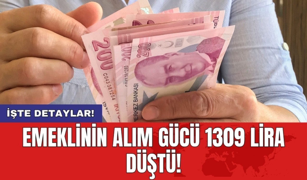 Emeklinin alım gücü 1309 lira düştü!