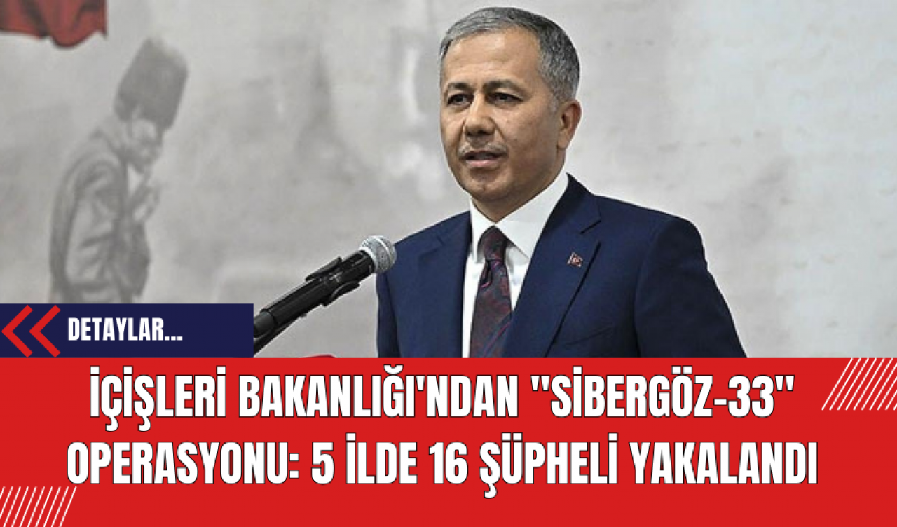 İçişleri Bakanlığı'ndan "Sibergöz-33" Operasyonu: 5 İlde 16 Şüpheli Yakalandı