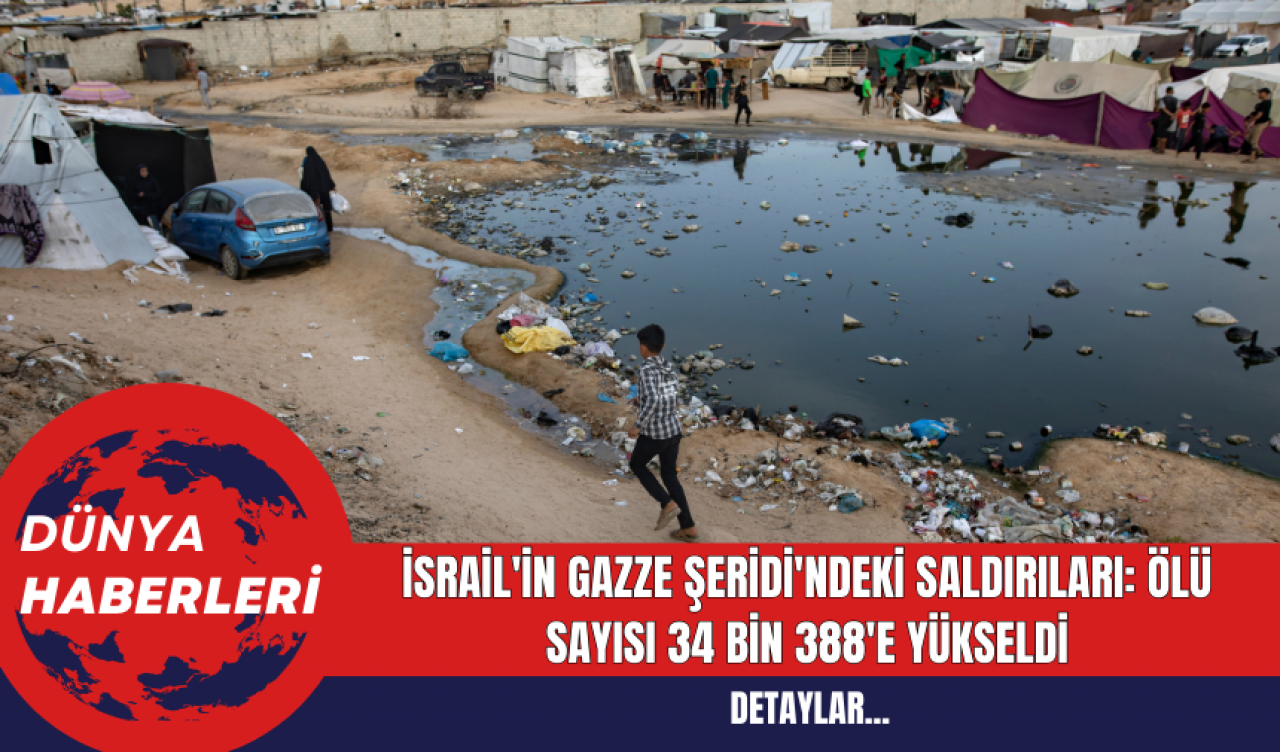 İsrail'in Gazze Şeridi'ndeki Saldırıları: Ölü Sayısı 34 Bin 388'e Yükseldi