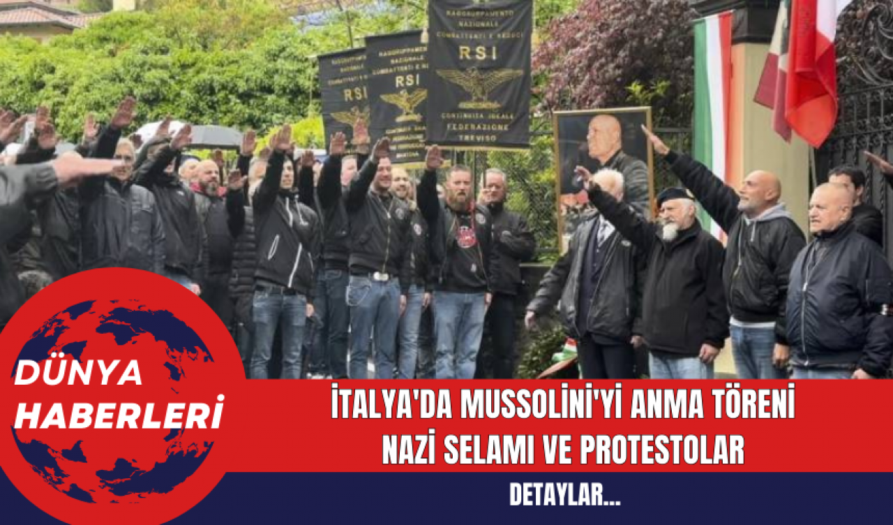 İtalya'da Mussolini'yi Anma Töreni: Nazi Selamı ve Protestolar