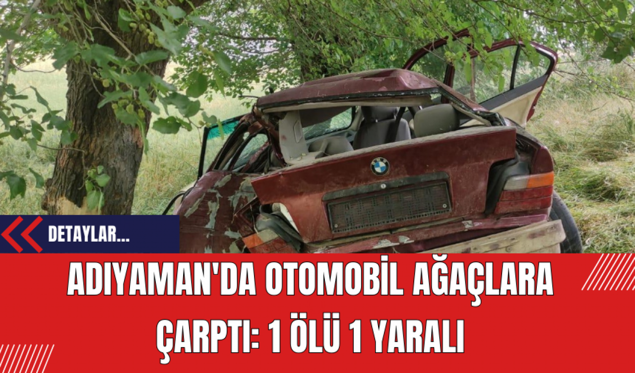 Adıyaman'da Otomobil Ağaçlara Çarptı: 1 Ölü 1 Yaralı