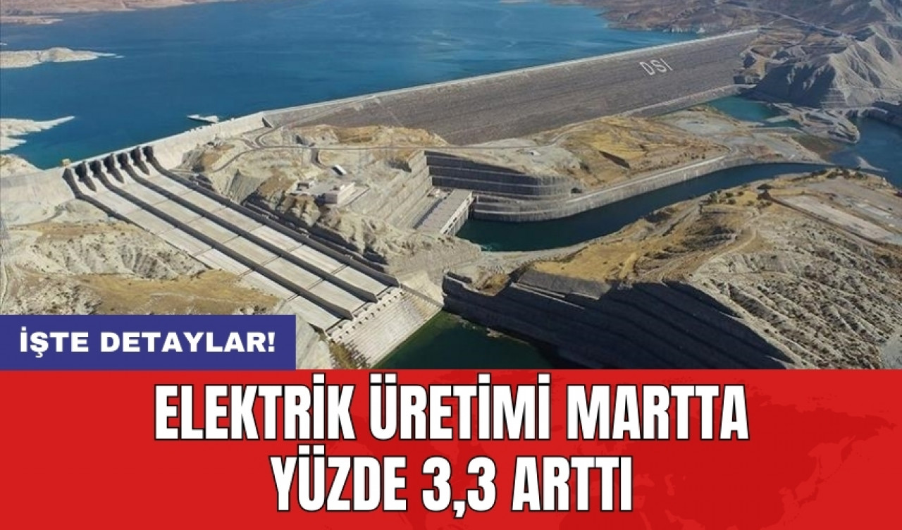 Elektrik üretimi martta yüzde 3,3 arttı