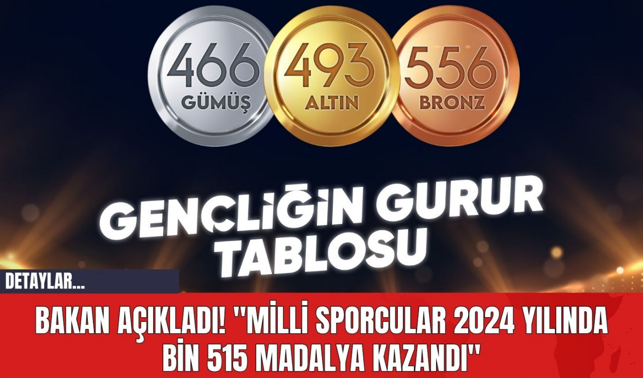 Bakan Açıkladı! "Milli Sporcular 2024 Yılında Bin 515 Madalya Kazandı"