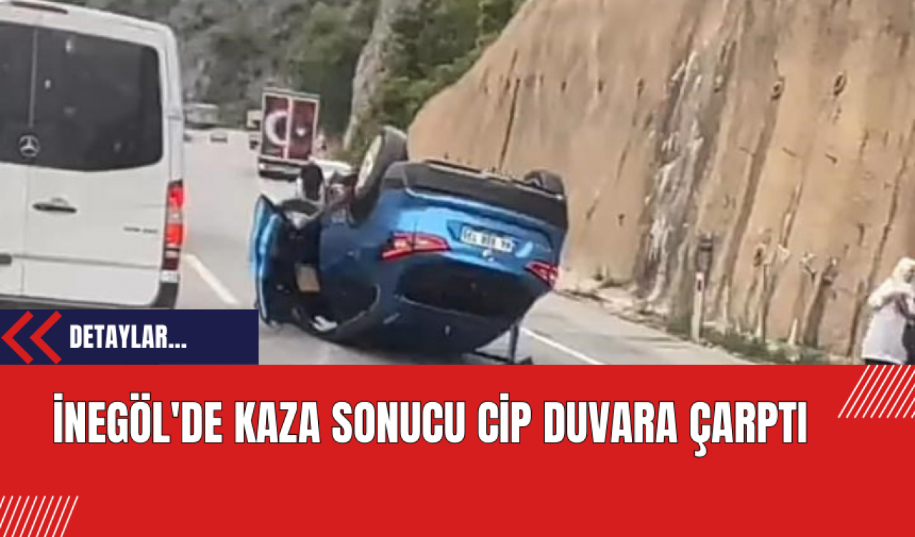 İnegöl'de Kaza Sonucu Cip Duvara Çarptı: Sürücü Yaralandı