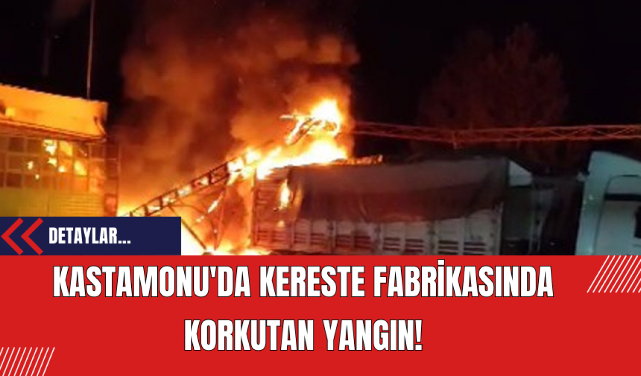 Kastamonu'da Kereste Fabrikasında Korkutan Yangın!