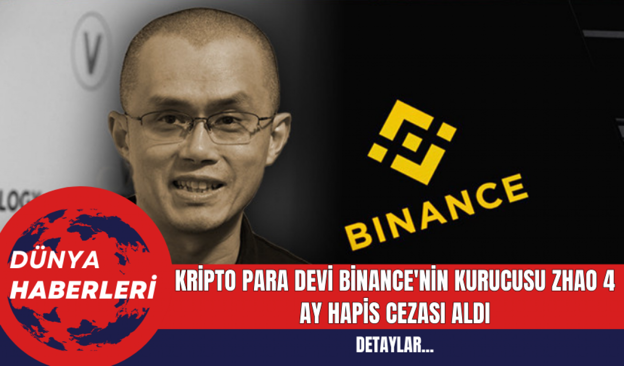 Kripto Para Devi Binance'nin Kurucusu Zhao 4 Ay Hapis Cezası Aldı