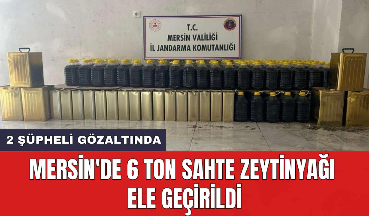 Mersin'de 6 ton sahte zeytinyağı ele geçirildi: 2 şüpheli gözaltında