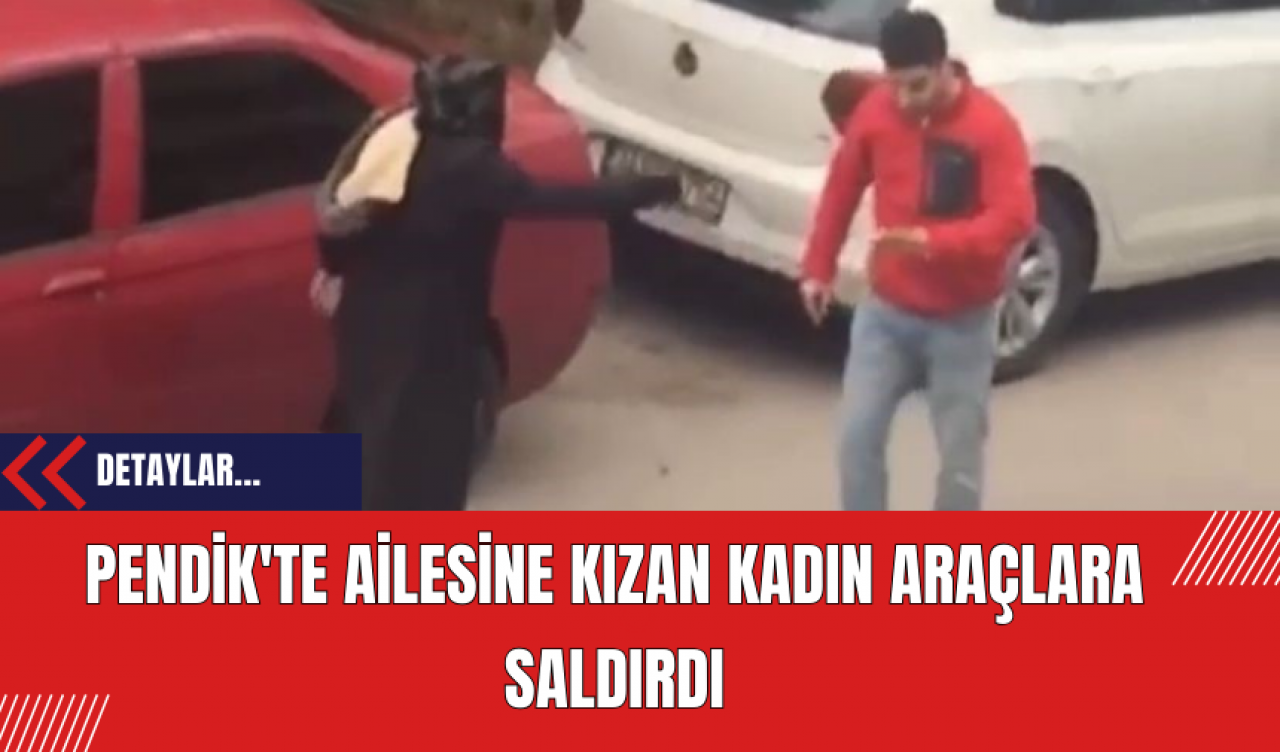 Pendik'te Ailesine Kızan Kadın Araçlara Saldırdı