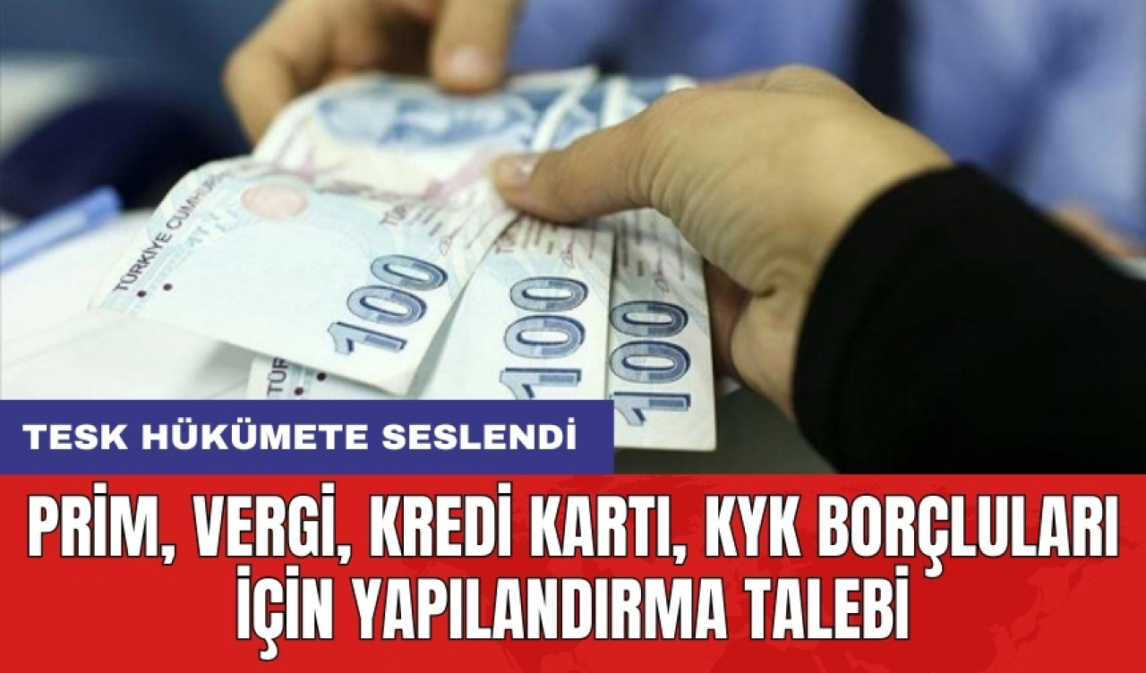 Prim, vergi, kredi kartı, KYK borçluları için yapılandırma talebi: TESK hükümete seslendi