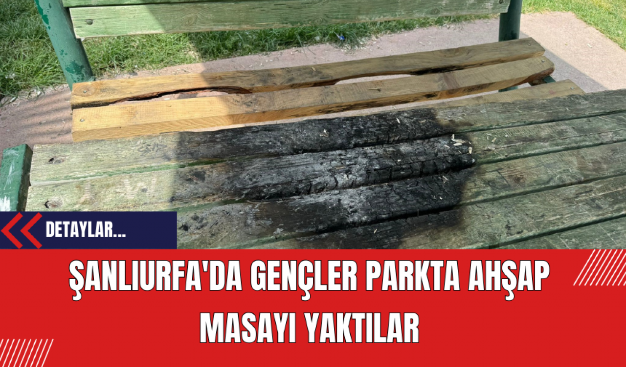 Şanlıurfa'da Gençler Parkta Ahşap Masayı Yaktılar