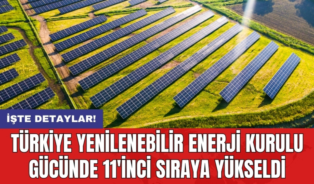 Türkiye yenilenebilir enerji kurulu gücünde 11'inci sıraya yükseldi