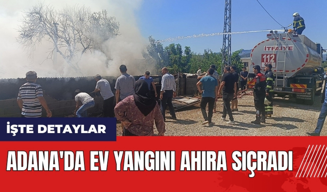 Adana'da ev yangını ahıra sıçradı