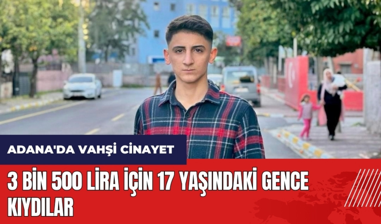 Adana'da vahşi cinay*t! 3 bin 500 lira için 17 yaşındaki gence kıydılar