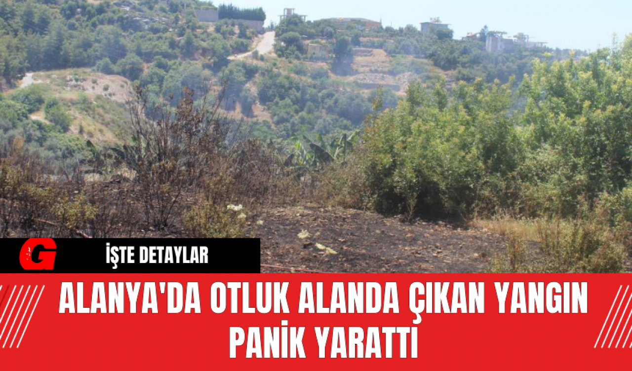 Alanya'da Otluk Alanda Çıkan Yangın Panik Yarattı