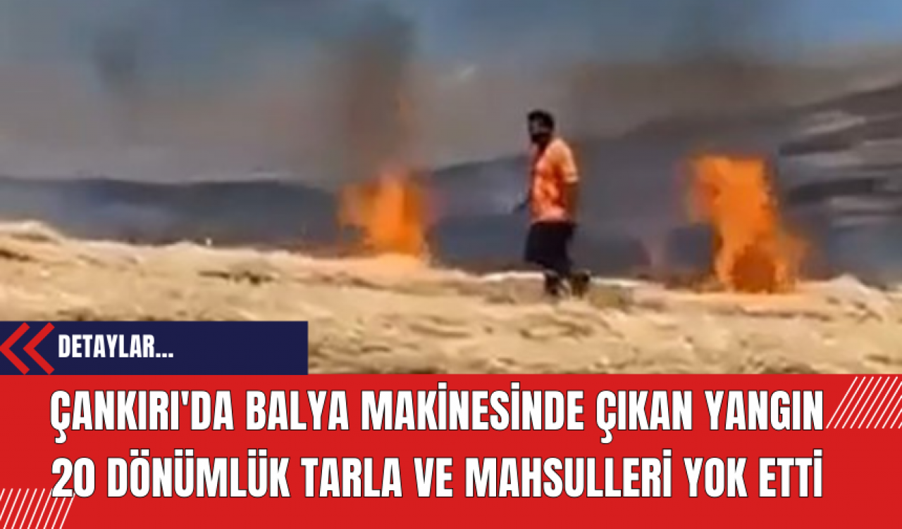 Çankırı'da Balya Makinesinde Çıkan Yangın 20 Dönümlük Tarla ve Mahsulleri Yok Etti