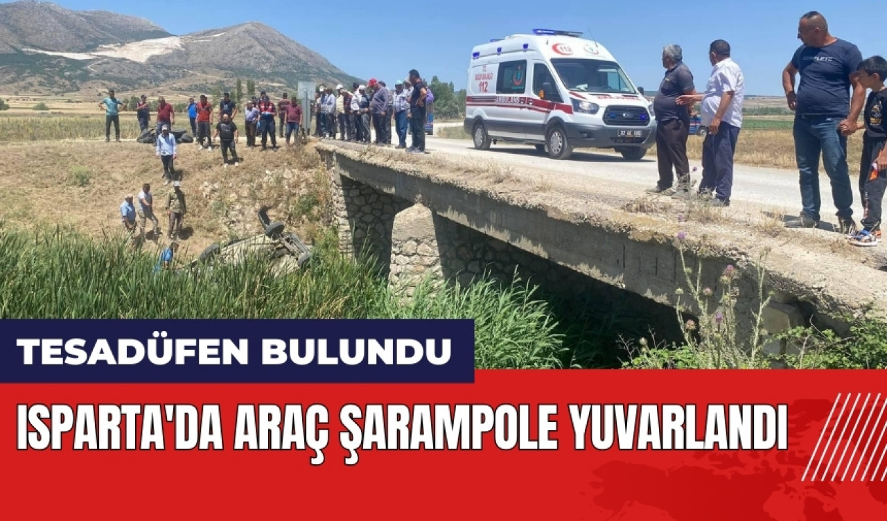 Isparta'da araç şarampole yuvarlandı