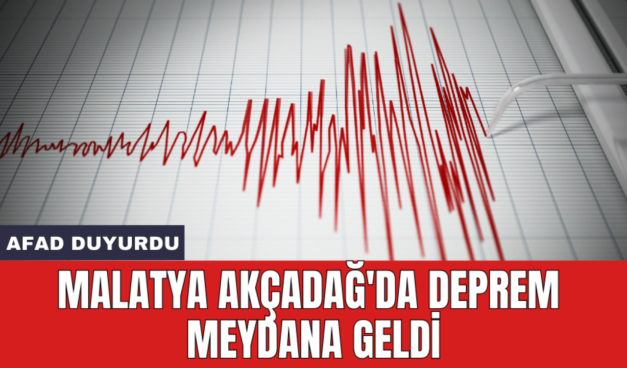 Malatya Akçadağ'da deprem meydana geldi