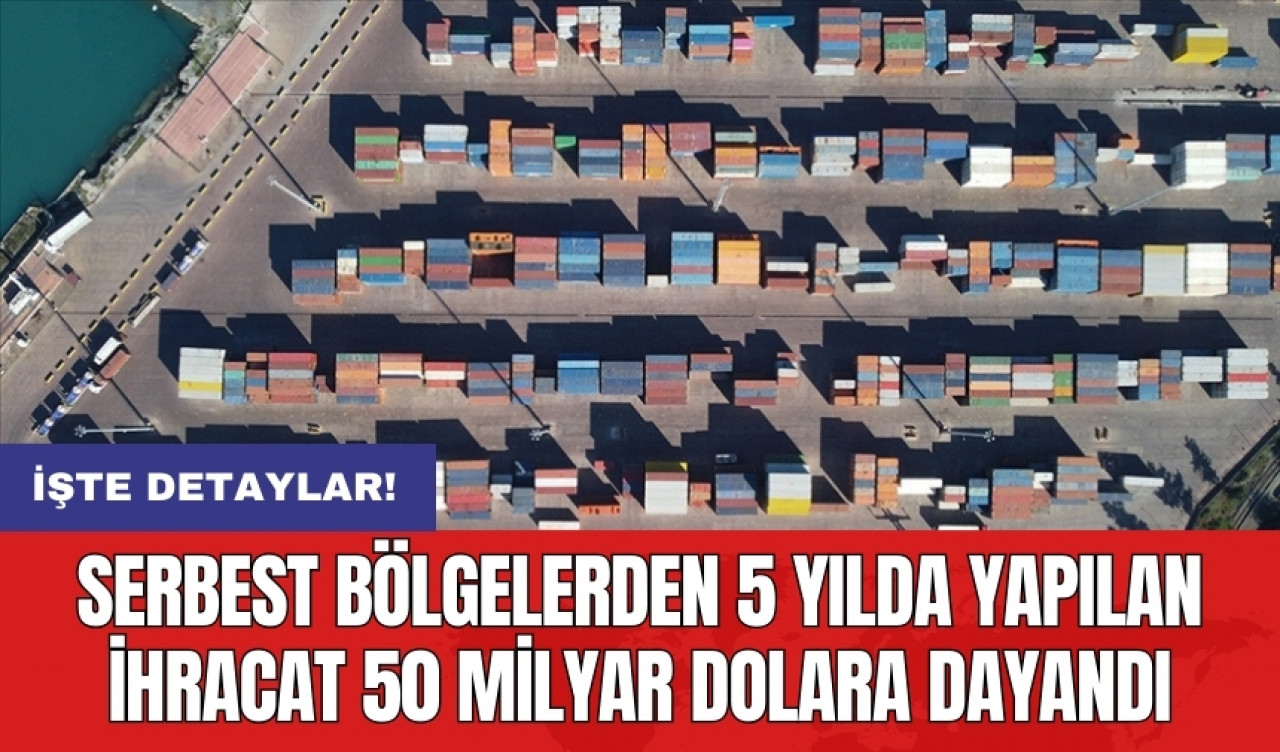 Serbest bölgelerden 5 yılda yapılan ihracat 50 milyar dolara dayandı