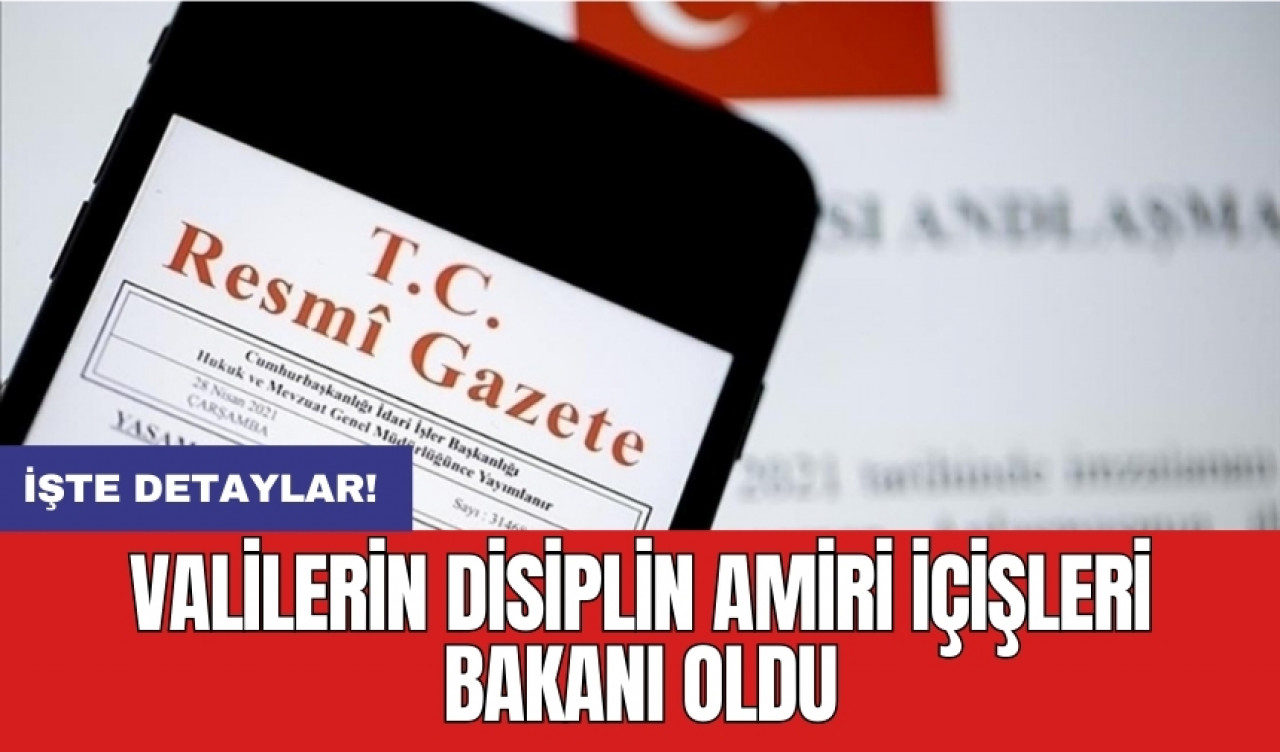 Valilerin disiplin amiri İçişleri Bakanı oldu