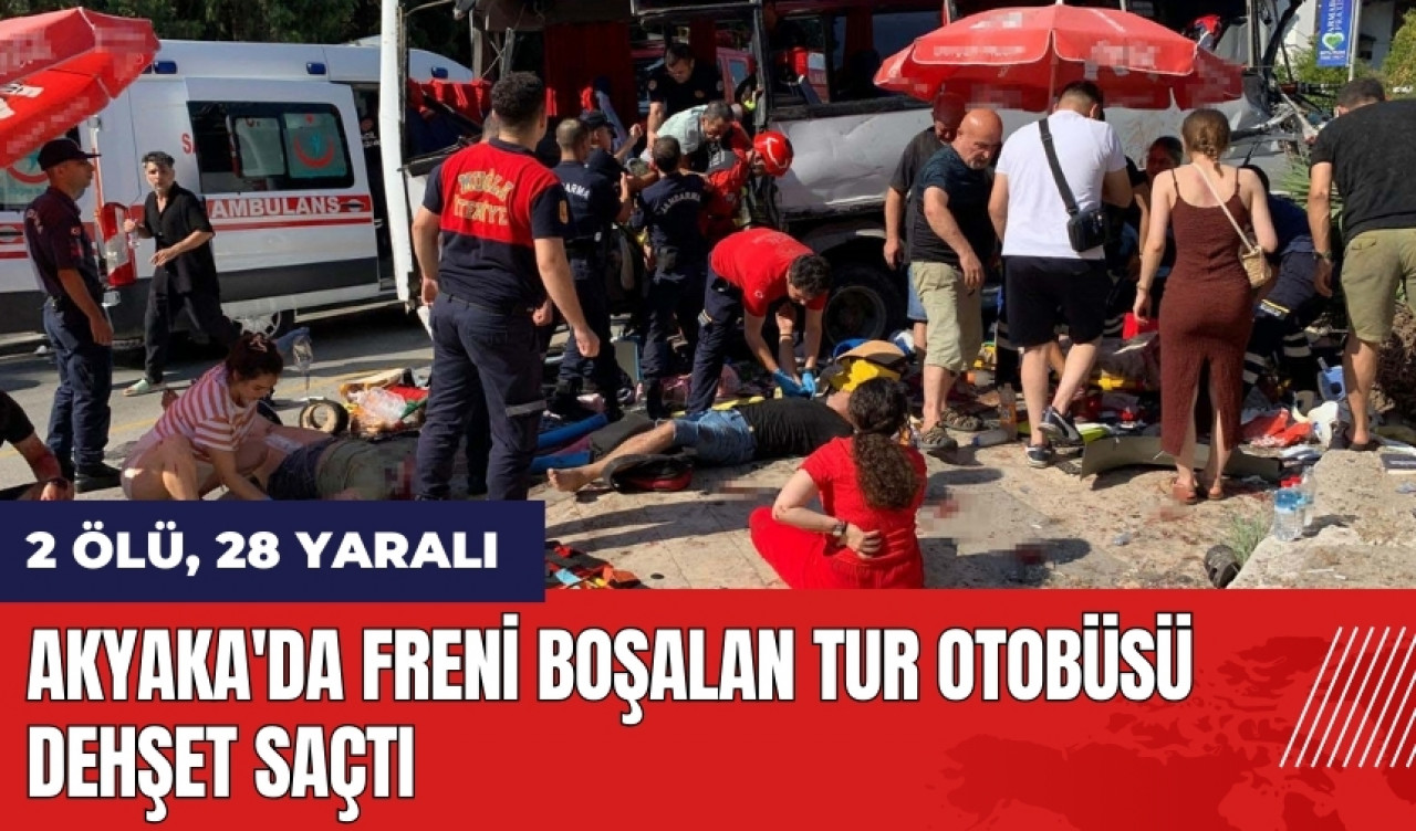 Akyaka'da freni boşalan tur otobüsü dehşet saçtı: 2 öl* 28 yaralı