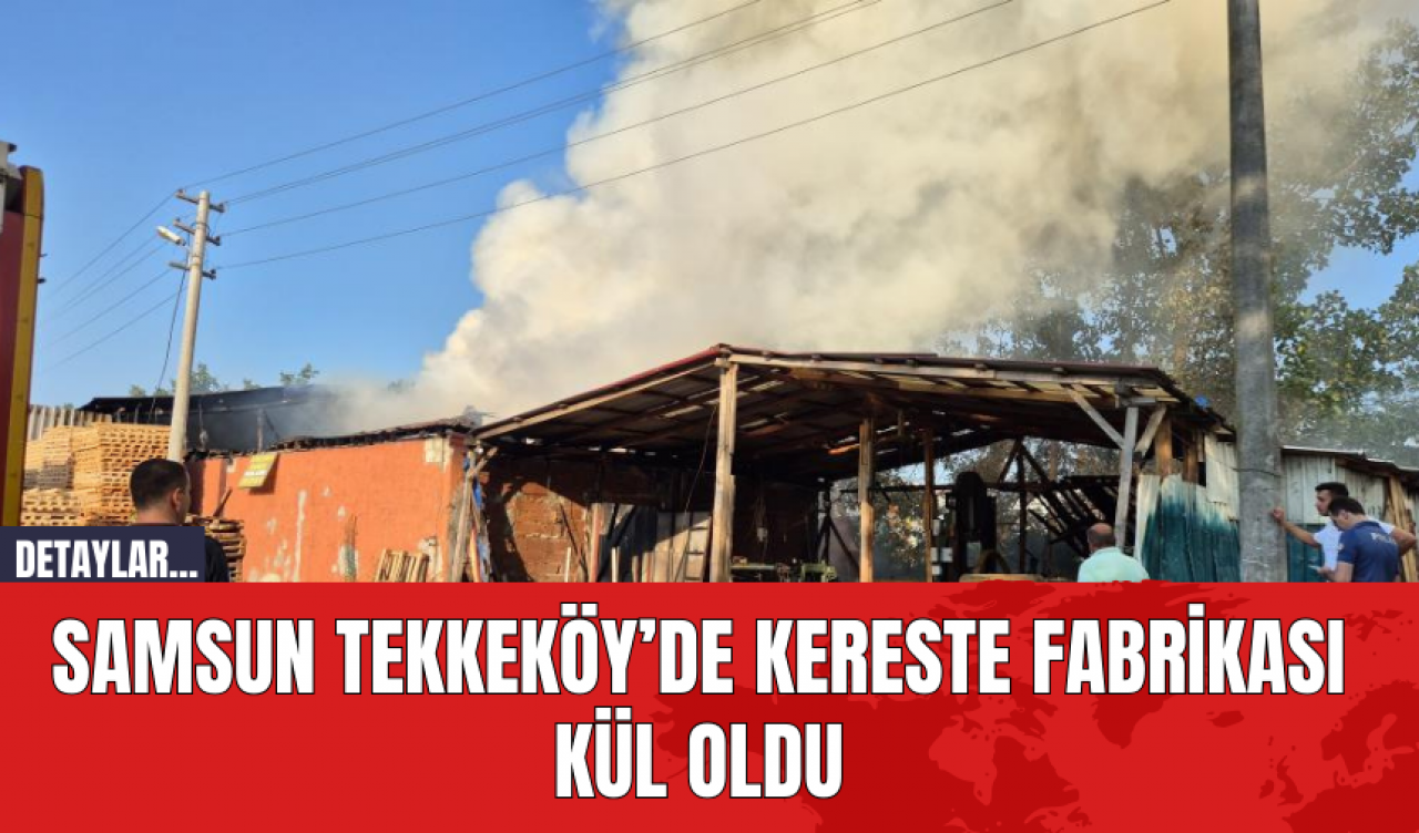 Samsun Tekkeköy’de Kereste Fabrikası Kül Oldu