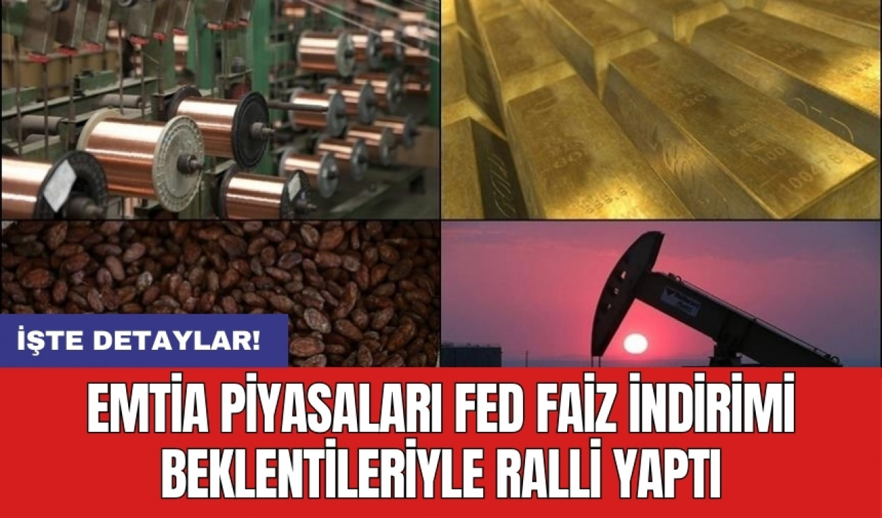 Emtia piyasaları fed faiz indirimi beklentileriyle ralli yaptı