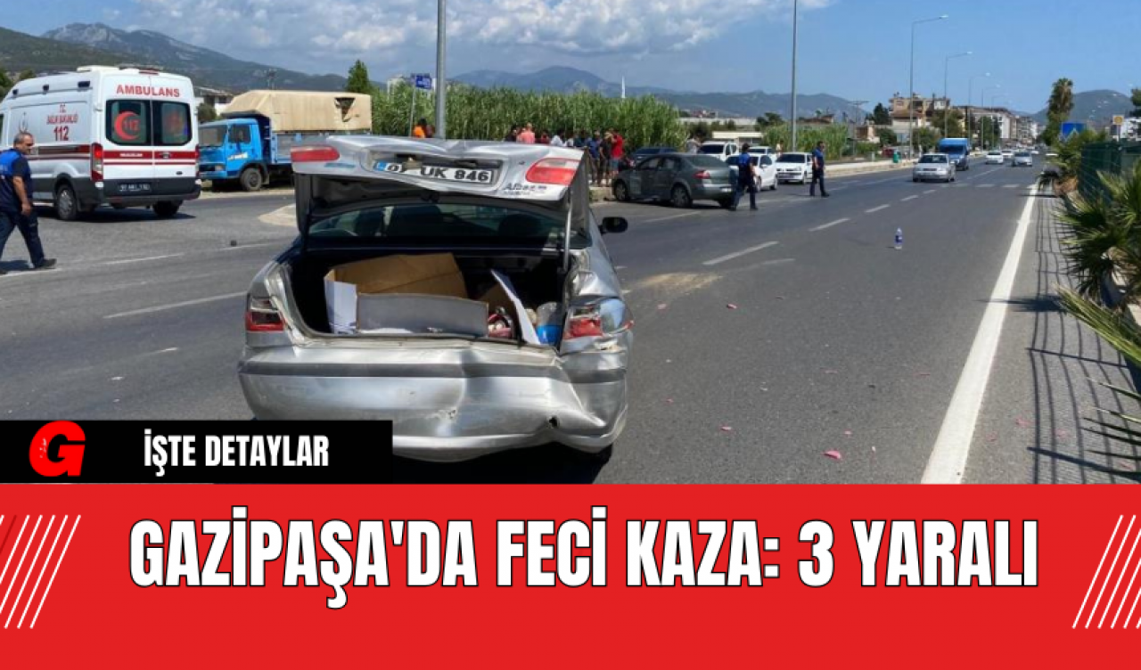 Gazipaşa'da Korkutan Kaza: Otomobil Hurdaya Döndü, Elektrik Direği Devrildi