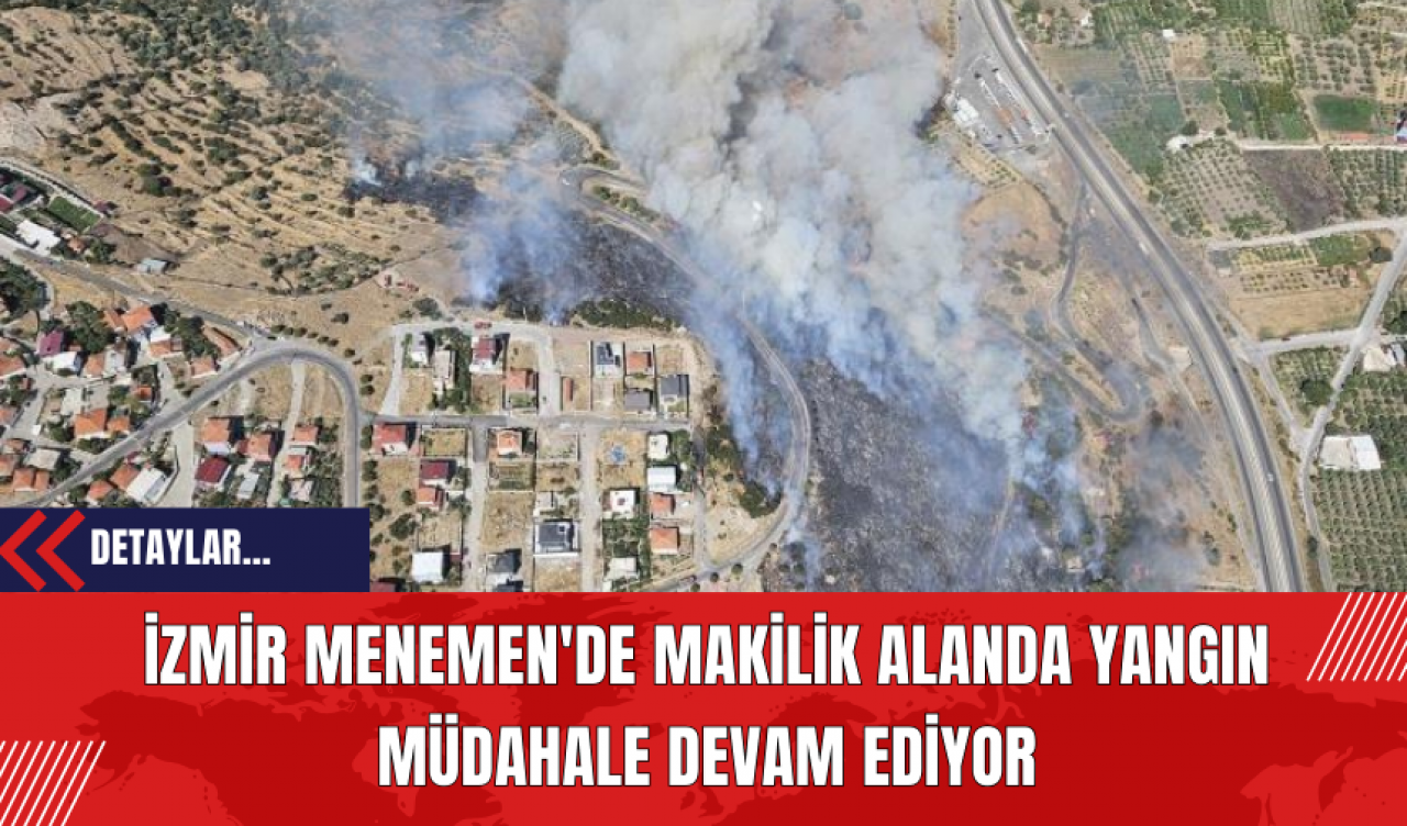 İzmir Menemen'de Makilik Alanda Yangın: Müdahale Devam Ediyor