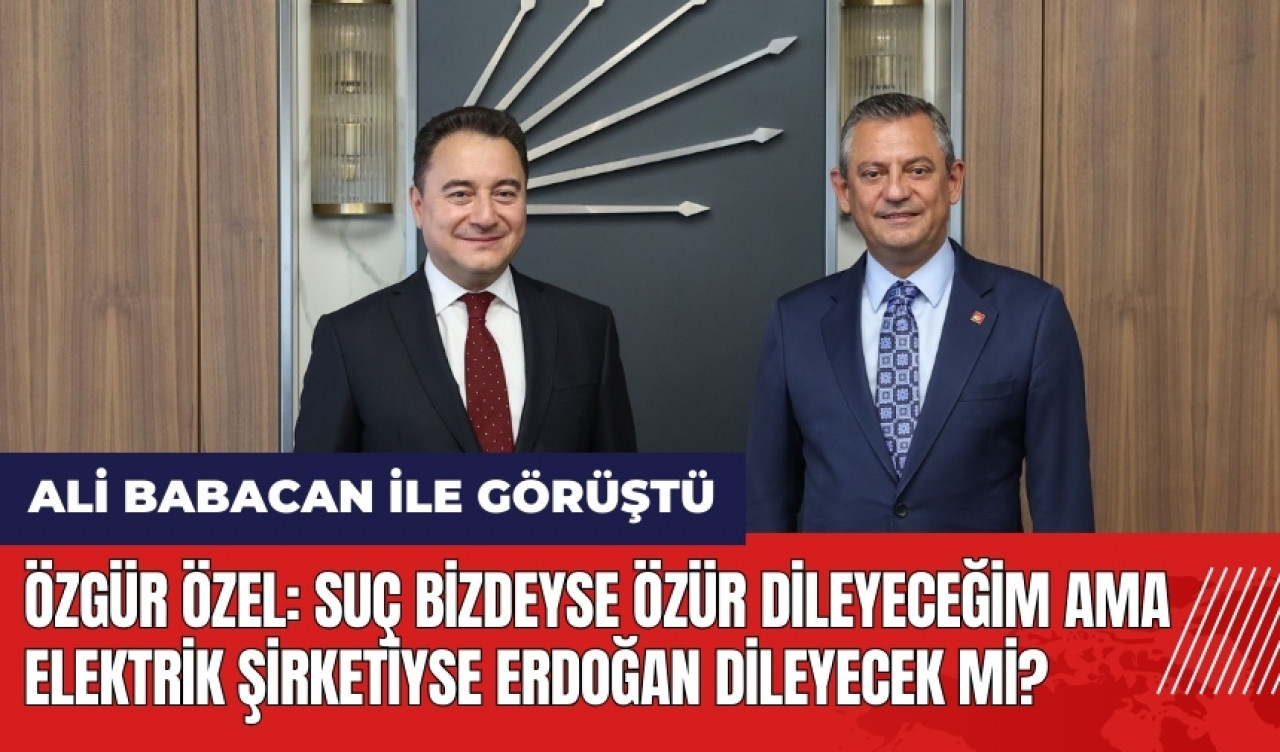 Özgür Özel: Suç bizdeyse özür dileyeceğim ama elektrik şirketiyse Erdoğan dileyecek mi?