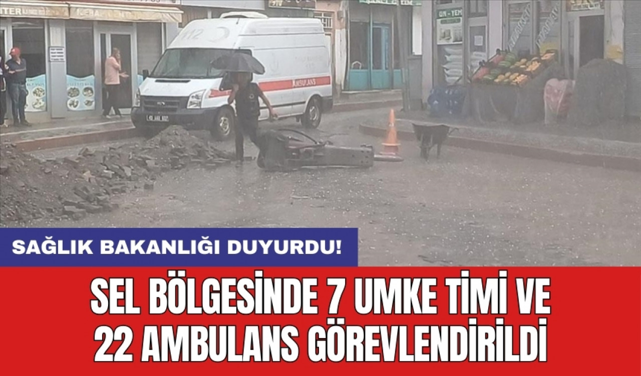 Sağlık Bakanlığı duyurdu! Sel bölgesinde 7 UMKE timi ve 22 ambulans görevlendirildi