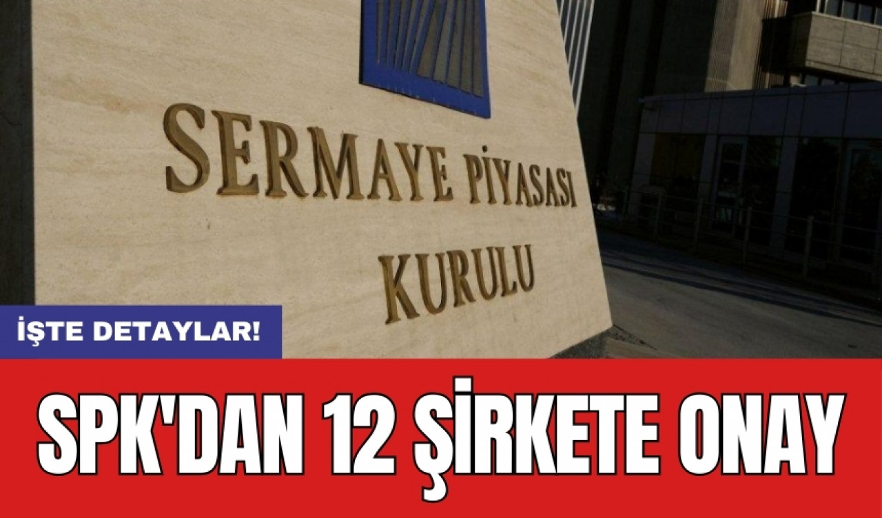 SPK'dan 12 şirkete onay