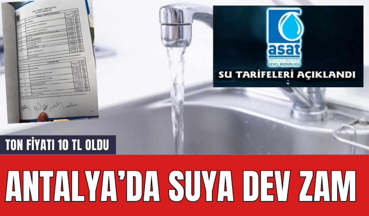 Antalya'da Suya Dev Zam! Yüzde 446 Zam Meclis'ten Geçti