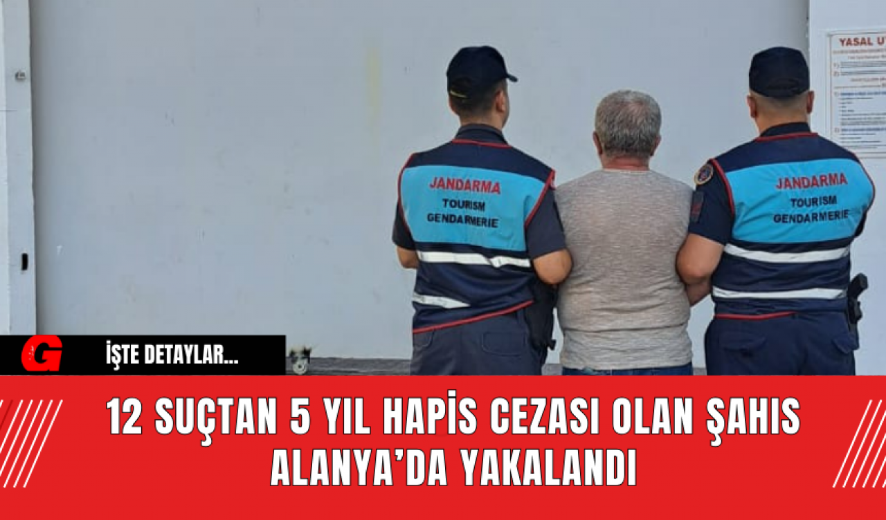 12 Suçtan 5 Yıl Hapis Cezası Olan Şahıs Alanya’da Yakalandı