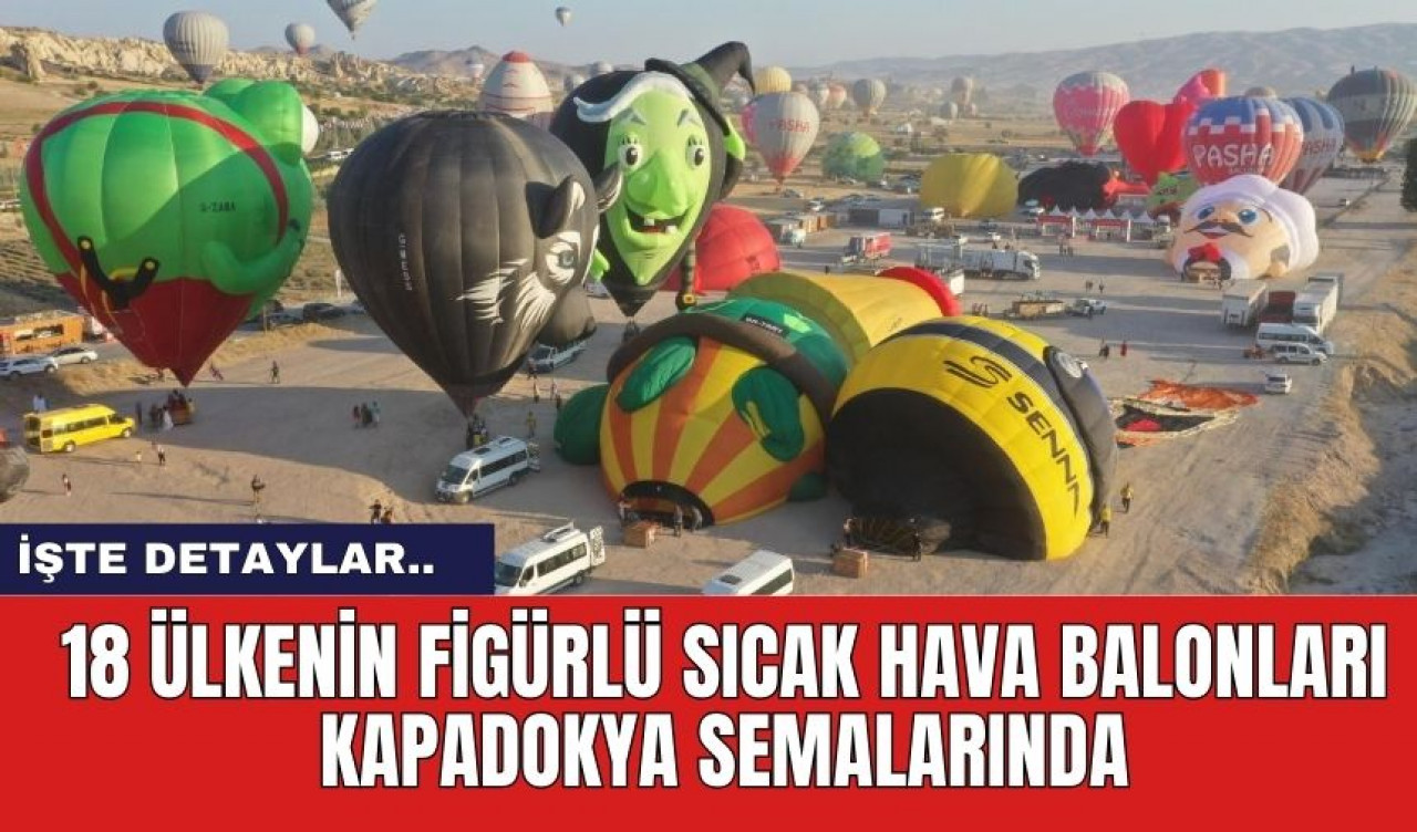 18 Ülkenin Figürlü Sıcak Hava Balonları Kapadokya Semalarında