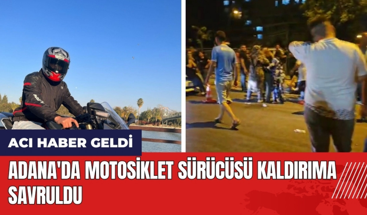 Adana'da motosiklet sürücüsü kaldırıma savruldu