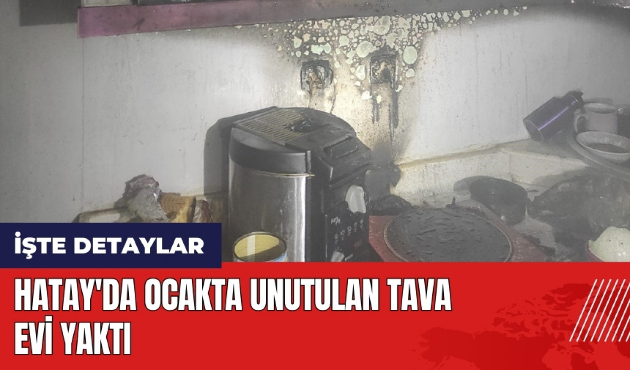 Hatay'da ocakta unutulan tava evi yaktı