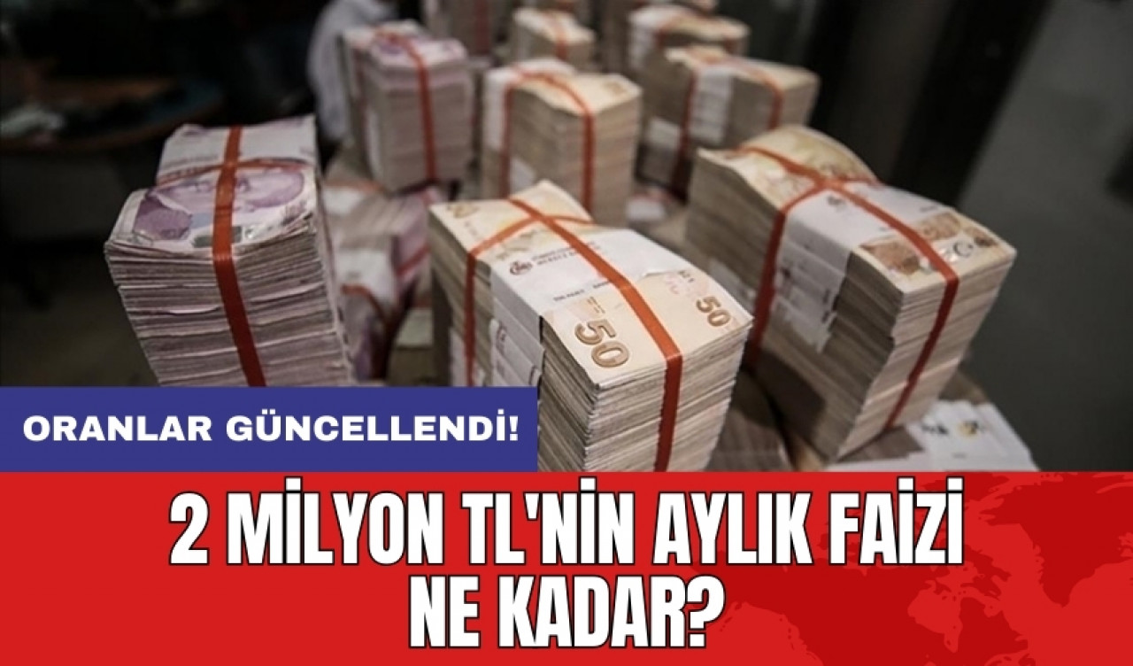 Oranlar güncellendi: 2 milyon TL'nin aylık faizi ne kadar?