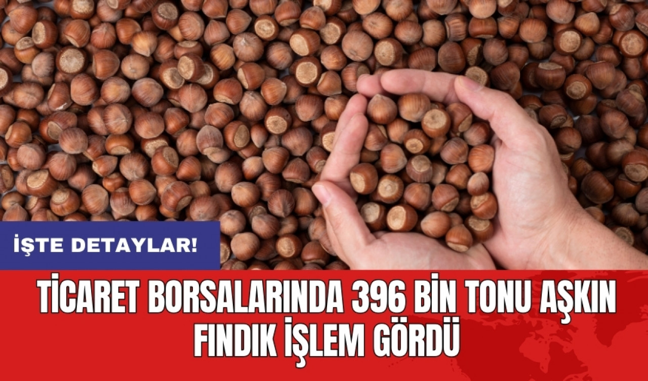 Ticaret borsalarında 396 bin tonu aşkın fındık işlem gördü