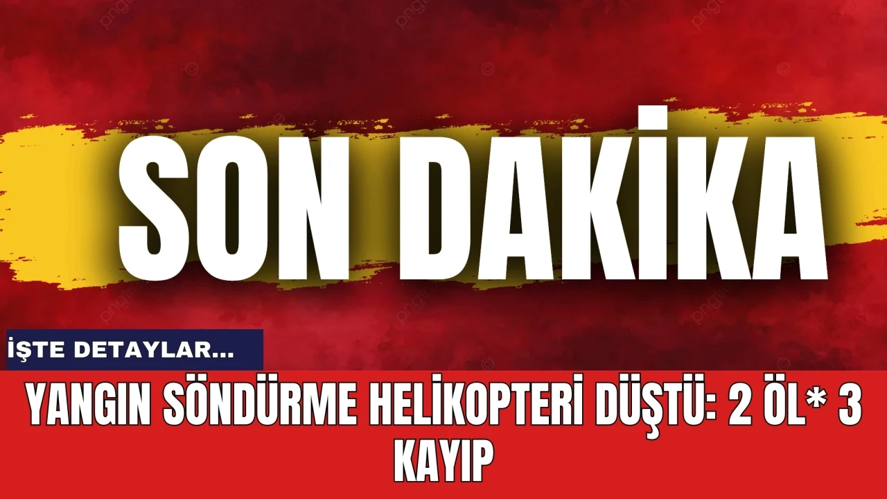 Son dakika! Yangın söndürme helikopteri düştü: 2 öl* 3 kayıp