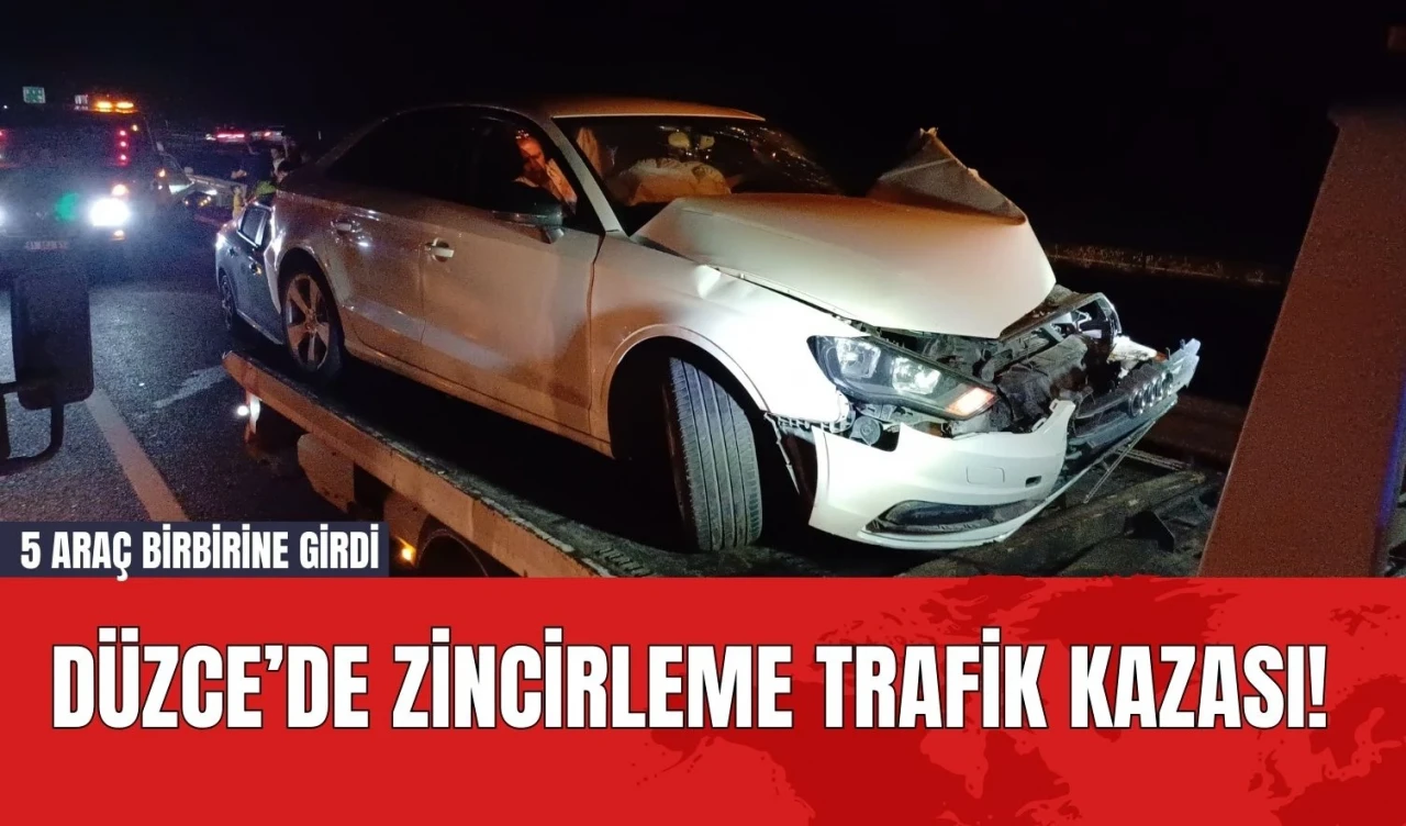 Düzce’de Zincirleme Trafik Kazası! 6 Araç Birbirine Girdi