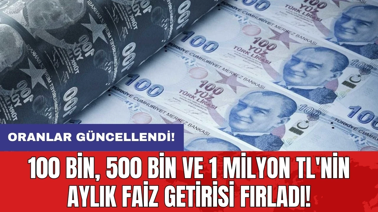 Oranlar güncellendi: 100 bin, 500 bin ve 1 milyon TL'nin aylık faiz getirisi fırladı!