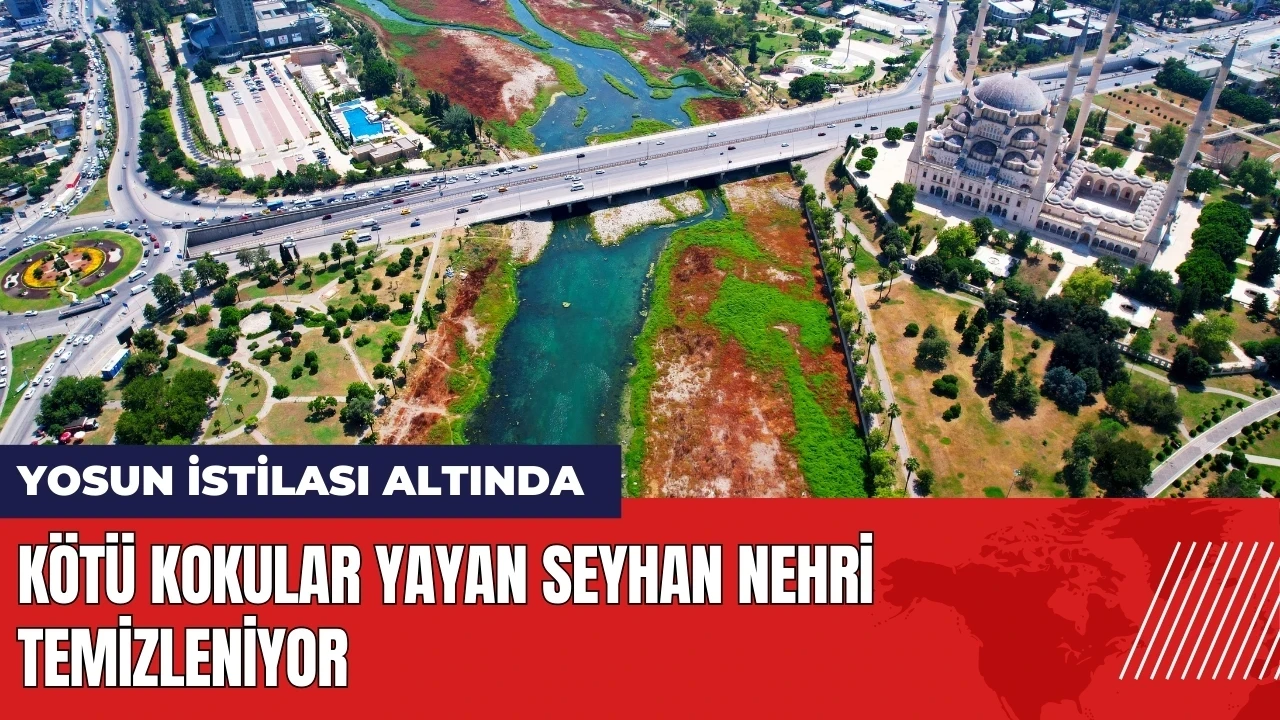 Kötü kokular yayan Seyhan Nehri temizleniyor! Son durumu görüntülendi