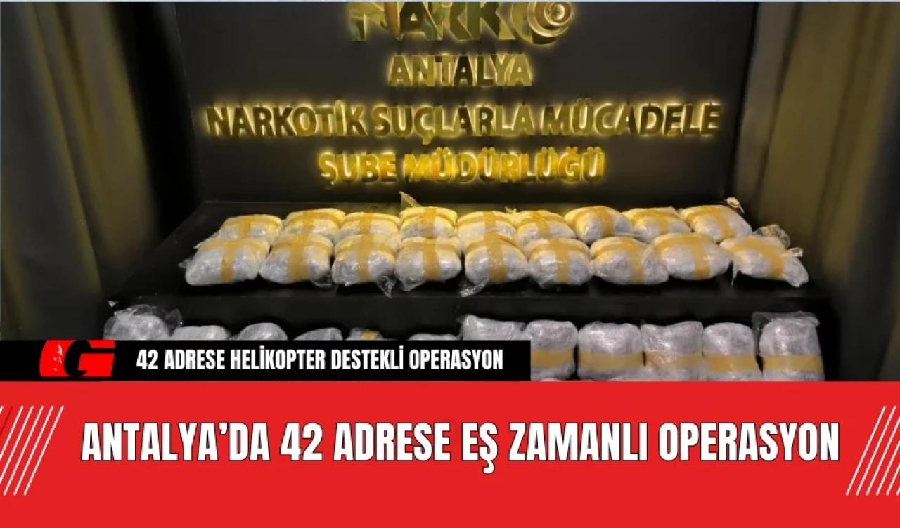 Antalya’da 42 Adrese Eş Zamanlı Operasyon